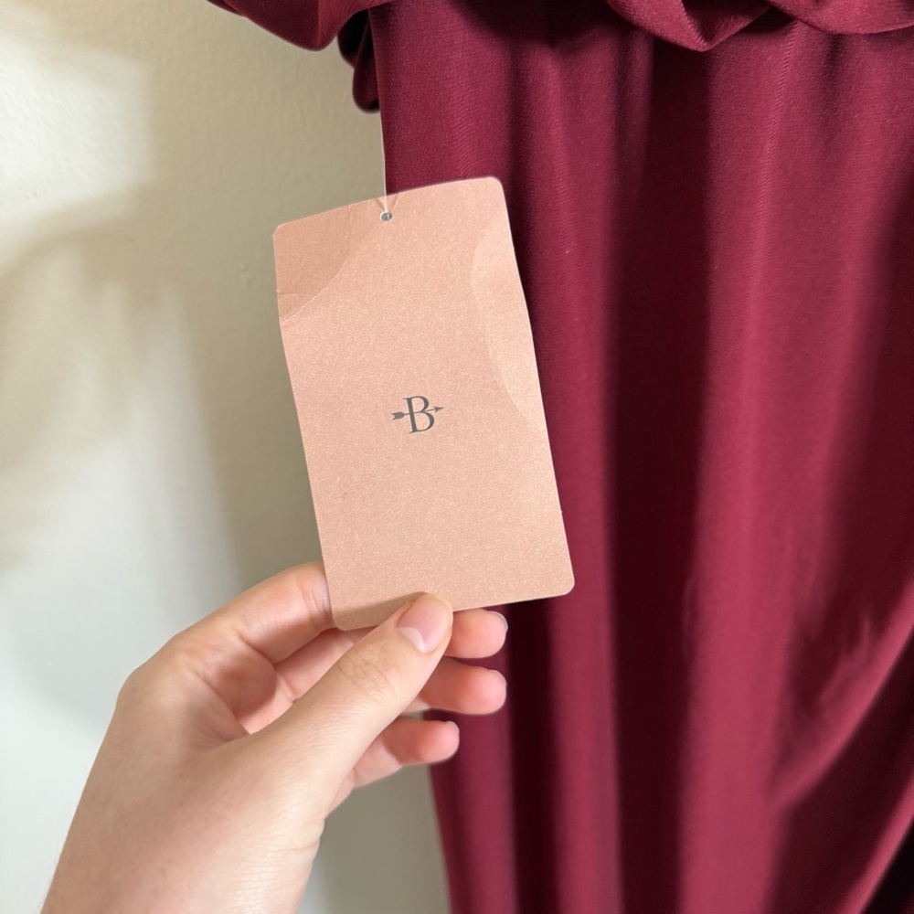 NWT BHLDN Lena Bridesmaid Formal Dress Maroon Size 10 - Picture 3 of 5